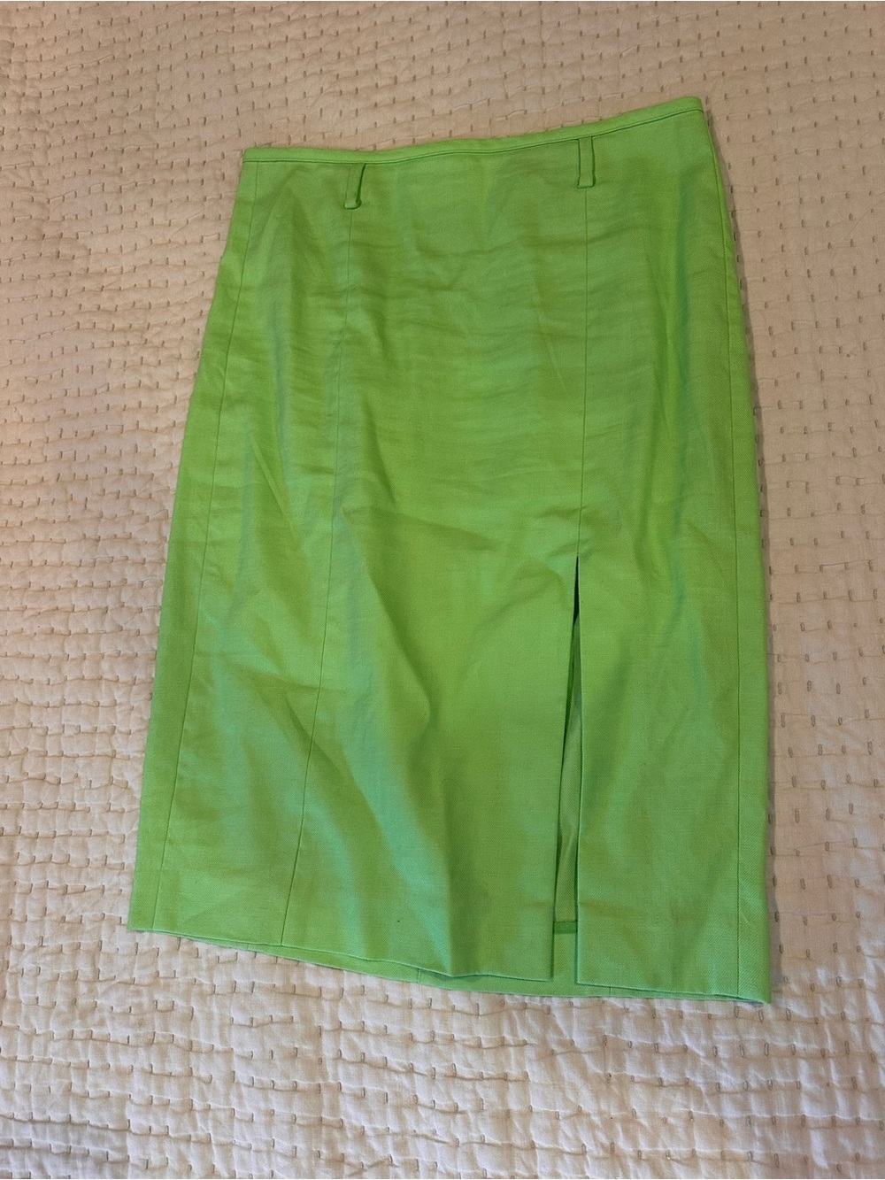 J. Crew Lime Green Pencil Skirt with Front Slit
